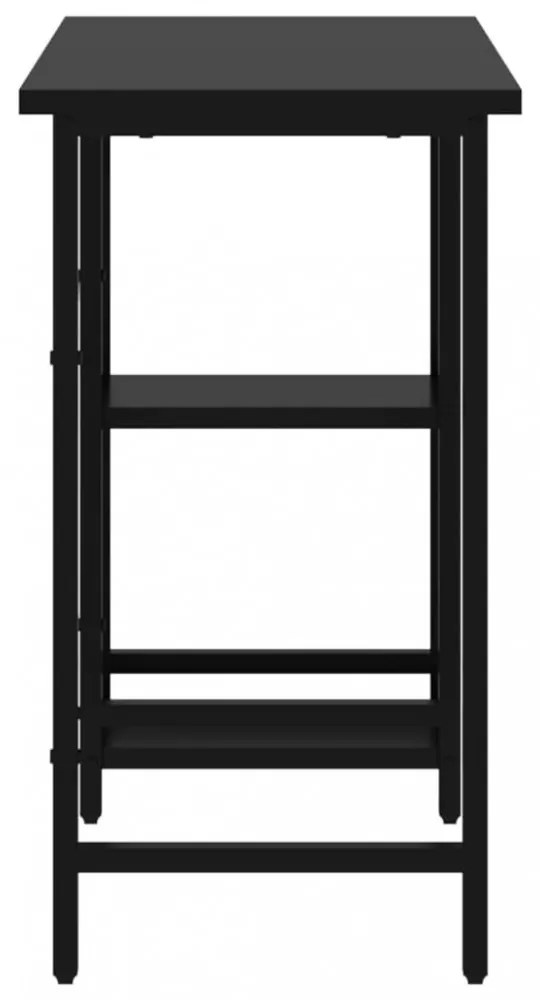 fekete MDF és fém számítógépasztal 80 x 40 x 72 cm