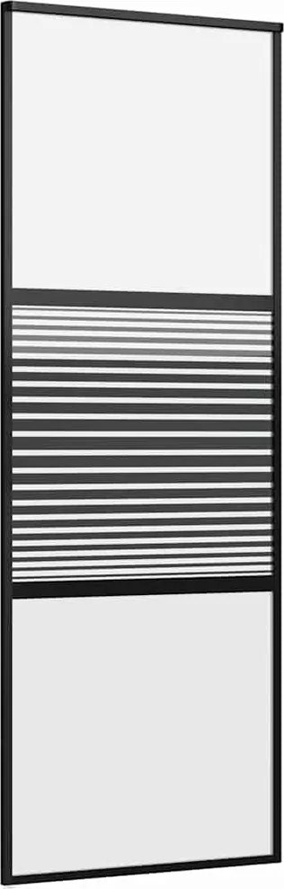 vidaXL Üvegajtó Csíkos Fekete 90 x 2 x 205 cm Alumínium