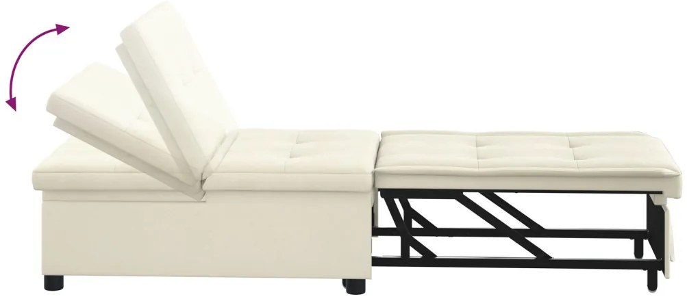 Kanapéágy Krém 67 x 194 x 38 cm Bársony