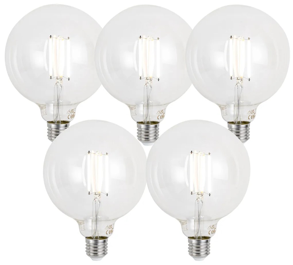 5 darabos intelligens E27 dimmelhető LED izzókészlet G125 átlátszó 7W 806 lm 2700-6500K Zigbee