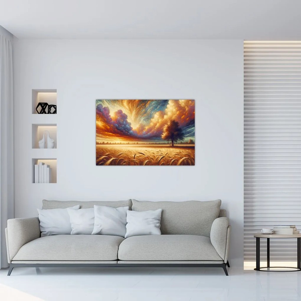 Kép – Fa a mezőn (90x60 cm)