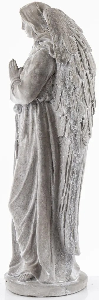 Dekoratív figura angyal Cement Szürke 60x30x17cm