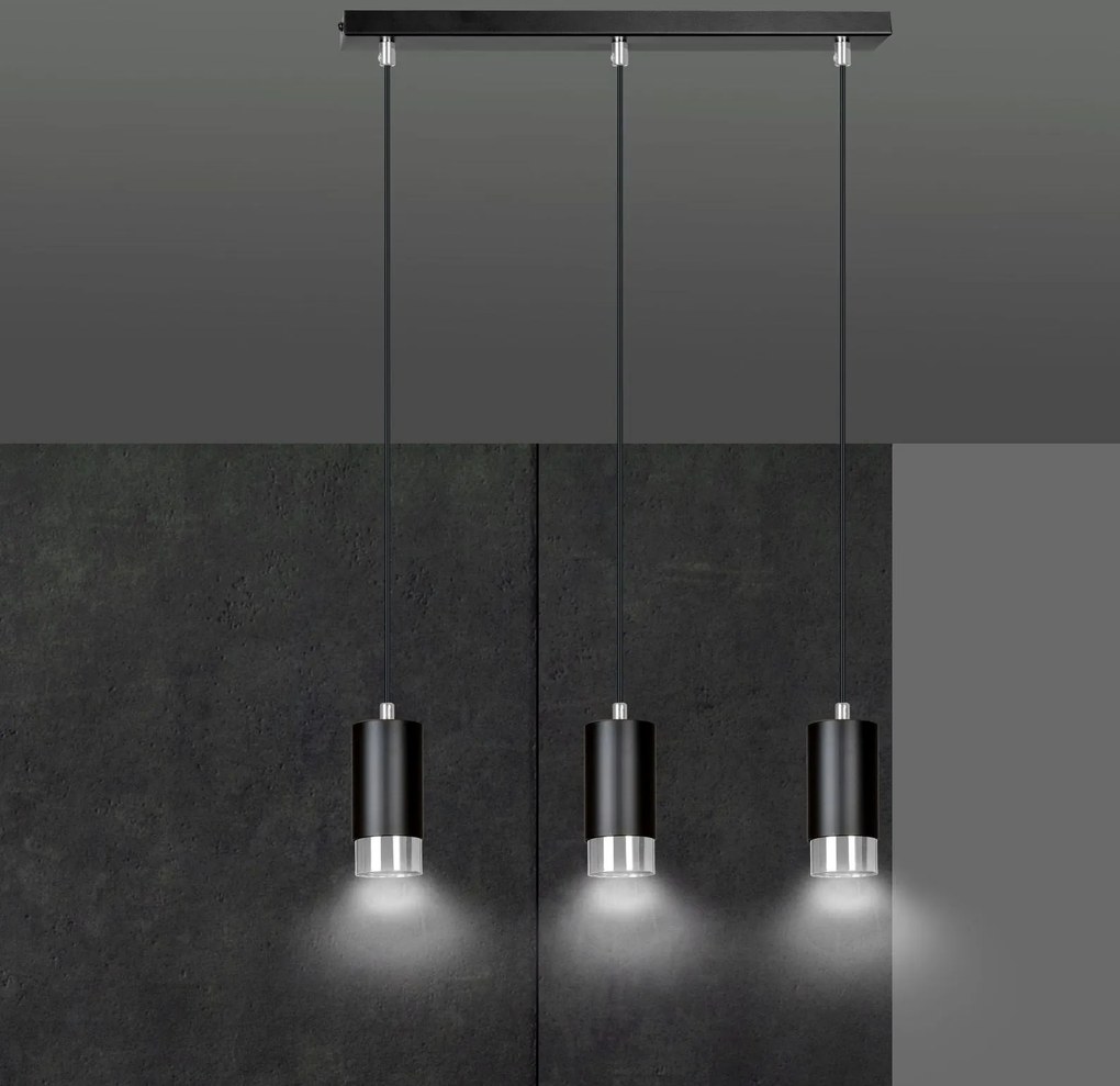 Emibig modern függeszték fumiko króm fekete emi816/3