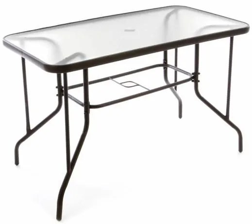 GARTHEN Kerti asztal üveglappal 110 x 60 x 72 cm