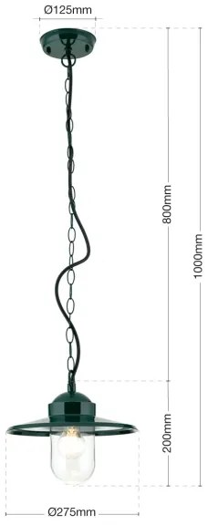 Orion AL 11-1318 - Kültéri függeszték EDWARD 1xE27/60W/230V IP44 zöld