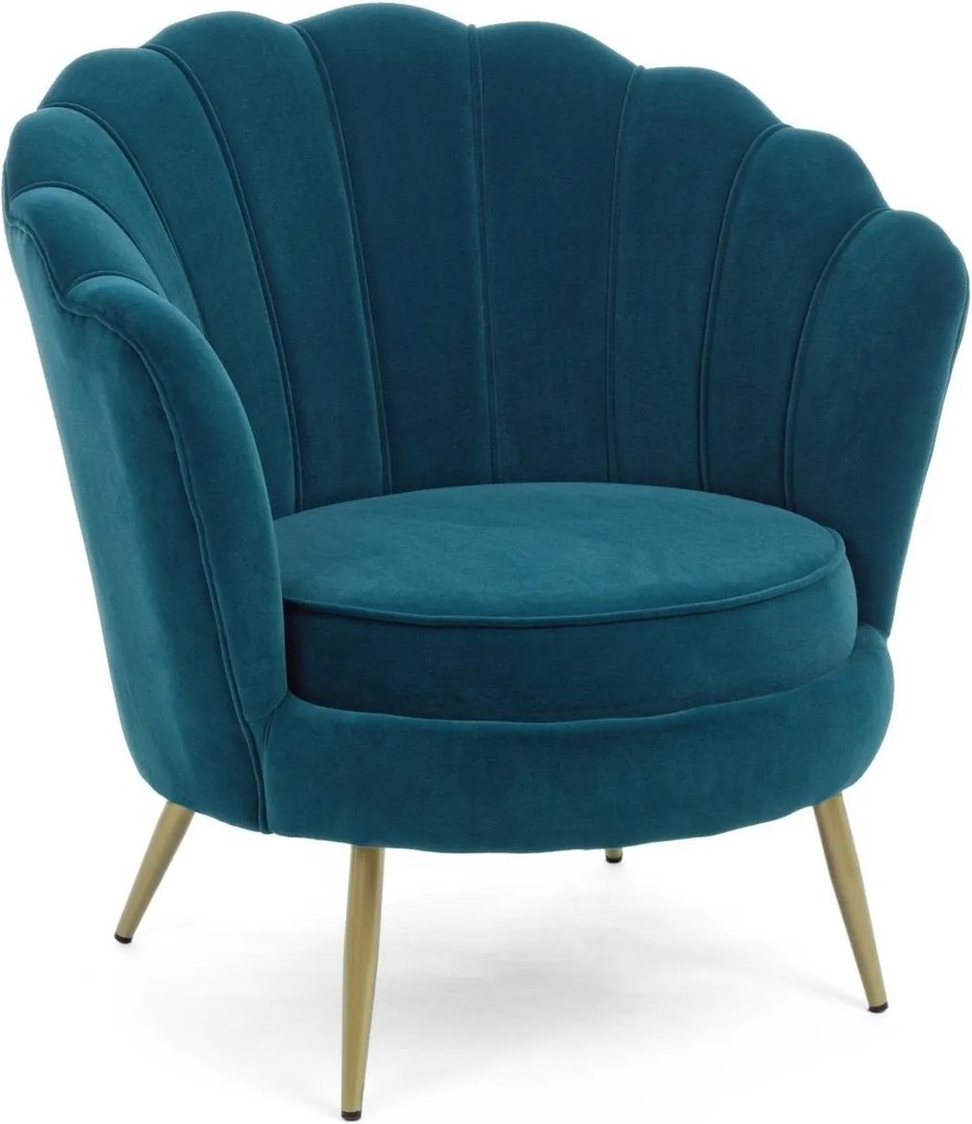 GILIOLA pávakék kagyló fotel