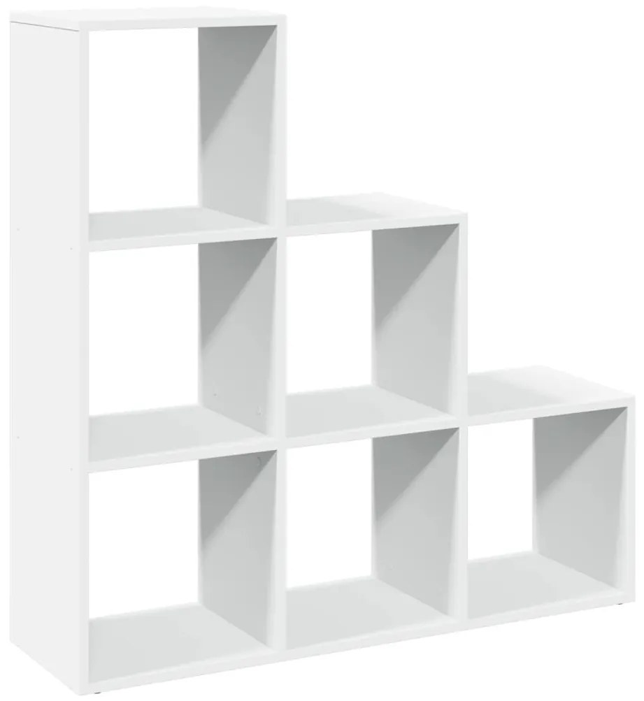 3 szintes fehér szerelt fa térelválasztó könyvespolc 99x29x99cm