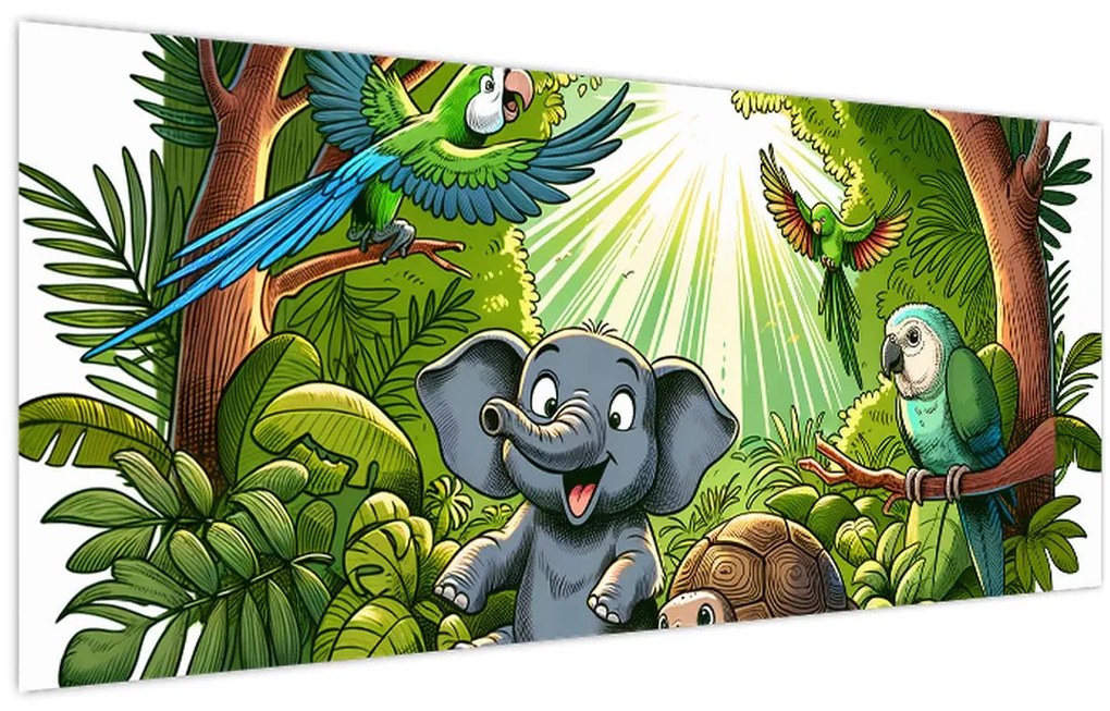 Kép - Vidám állatkák (120x50 cm)