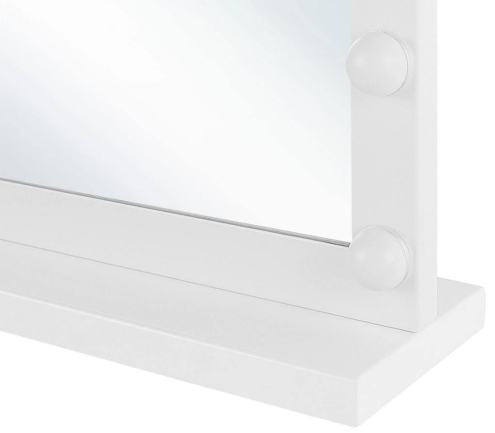 Fehér sminktükör beépített LED világítással 50 x 60 cm BEAUVOIR Beliani