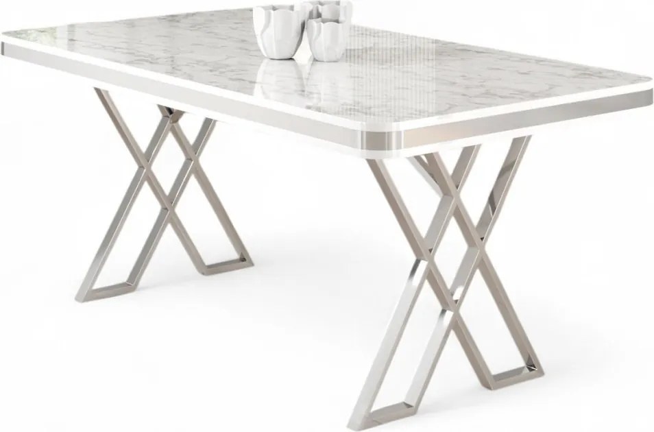 Vals - White Marble, Chrome