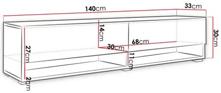 Függesztett TV szekrény Adenuk 140 MDF (fekete grafit + halcsont fekete) . 1106322
