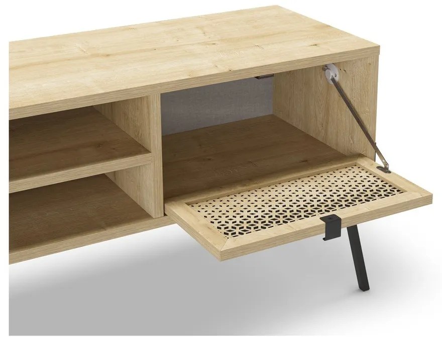 Natúr színű TV-állvány tölgyfa dekorral 140x51 cm Ecrin – Marckeric