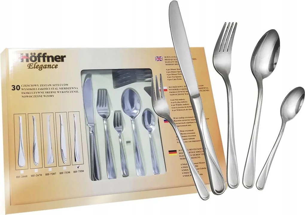Evőeszköz szett 6/30EL Ebédszerviz Hoffner Szatén HF2660S