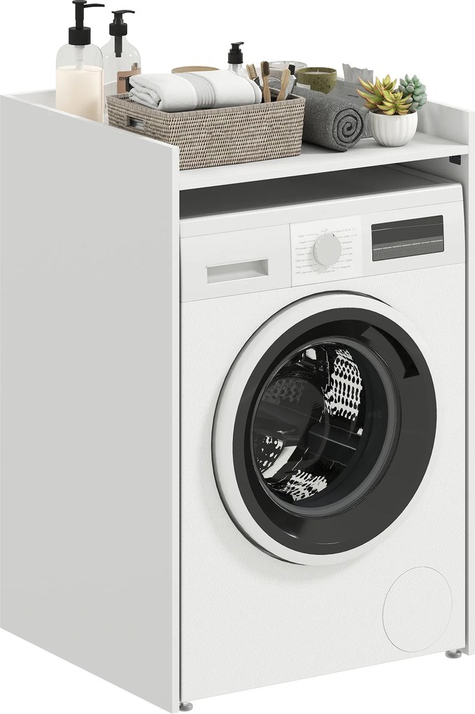 HOMCOM fürdőszobai mosógépszekrény nyitott polccal — helytakarékos mosórekesz kis fürdőkbe, 64 x 60 x 97,5 cm | Aosom