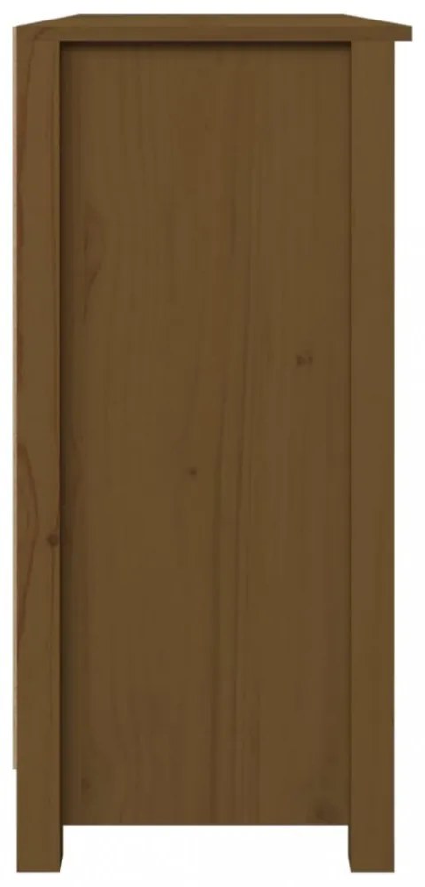 mézbarna tömör fenyőfa tálalószekrény 100 x 35 x 74 cm