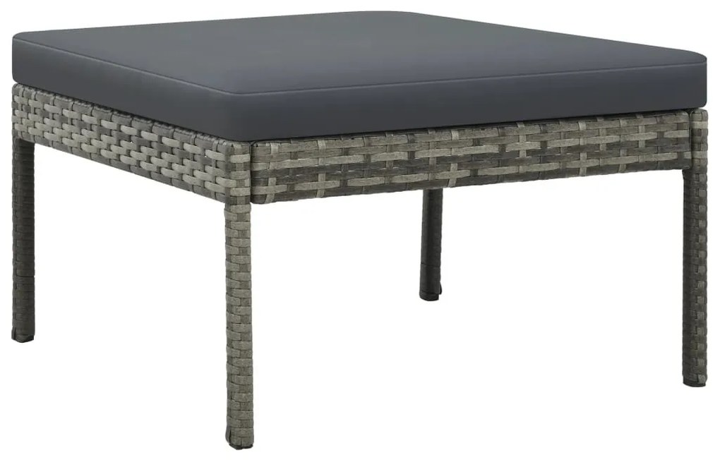 8 részes szürke polyrattan kerti bútorgarnitúra párnával