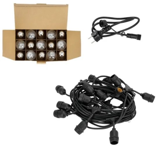 LED Kültéri dekoratív lánc BAJA ST64 15xE27/1W/230V 15,9m IP44 meleg fehér