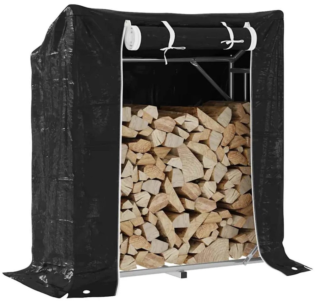 Tűzifa állvány esővédővel 100,5x40,5x110,5 cm horganyzott acél