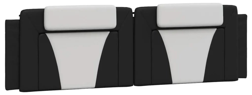 fekete és fehér ágykeret Viana LED-ekkel matrac nélkül 180 x 200 cm