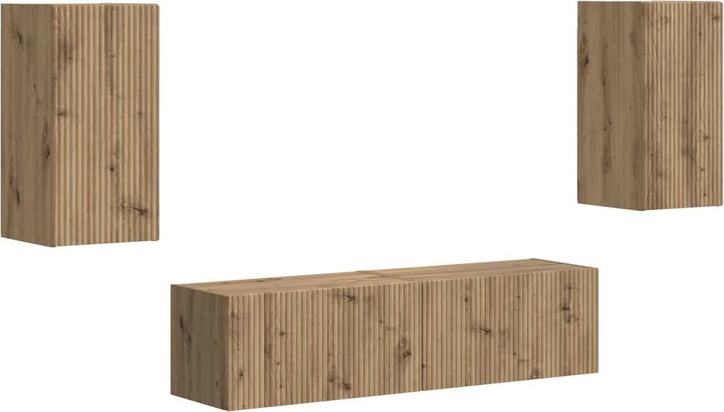 vidaXL TV szekrény garnitúra 4 pcs Artisan tölgy Faanyag