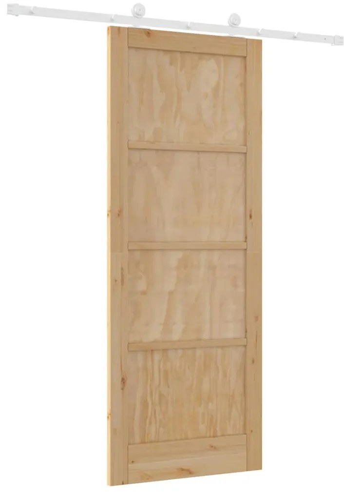 Tolóajtó Szett Természetes és fehér 83 x 211 cm