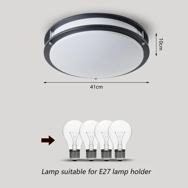 Brilagi - ELARO mennyezeti lámpatest 4xE27/40W/230V, átmérő 41 cm, fekete