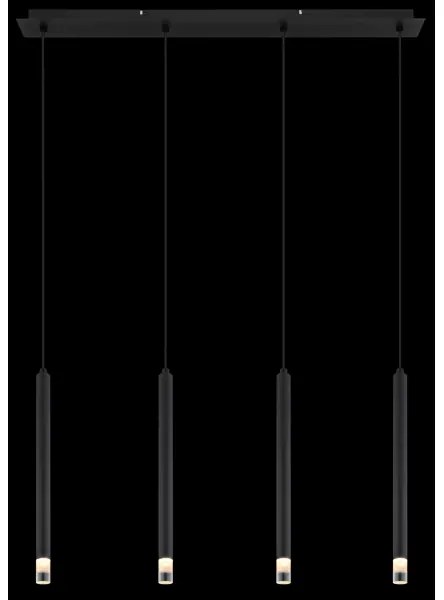 Globo 15629-4 - Csillár zsinóron BLAKE 4xG9/4W/230V fekete
