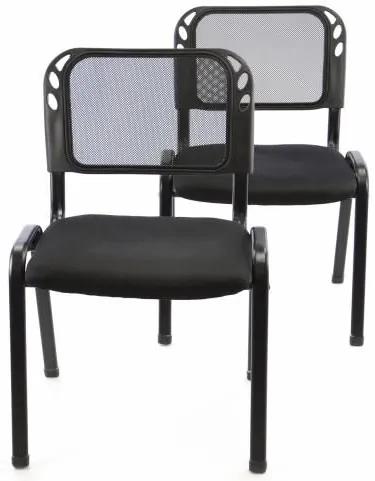 Készlet rakásolható konferencia székból 2 darab - fekete