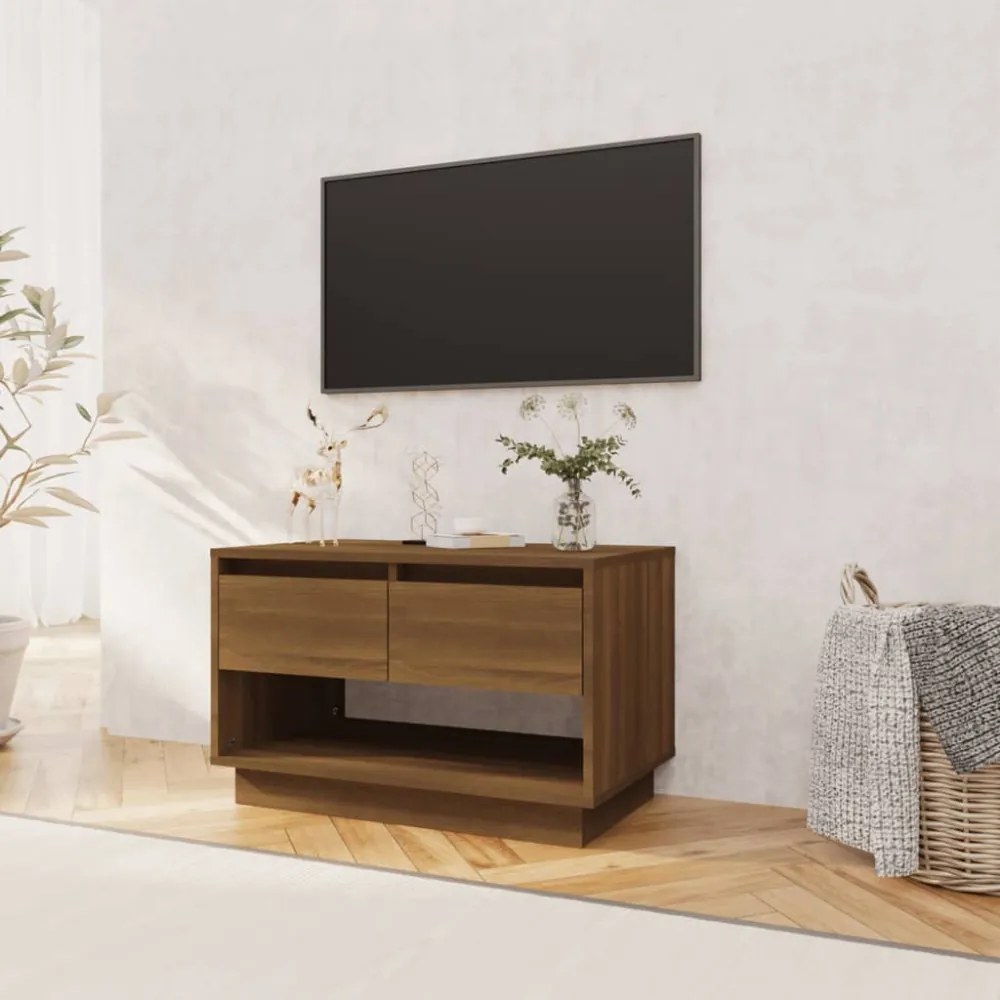 barna tölgy színű szerelt fa TV-szekrény 70x41x44 cm
