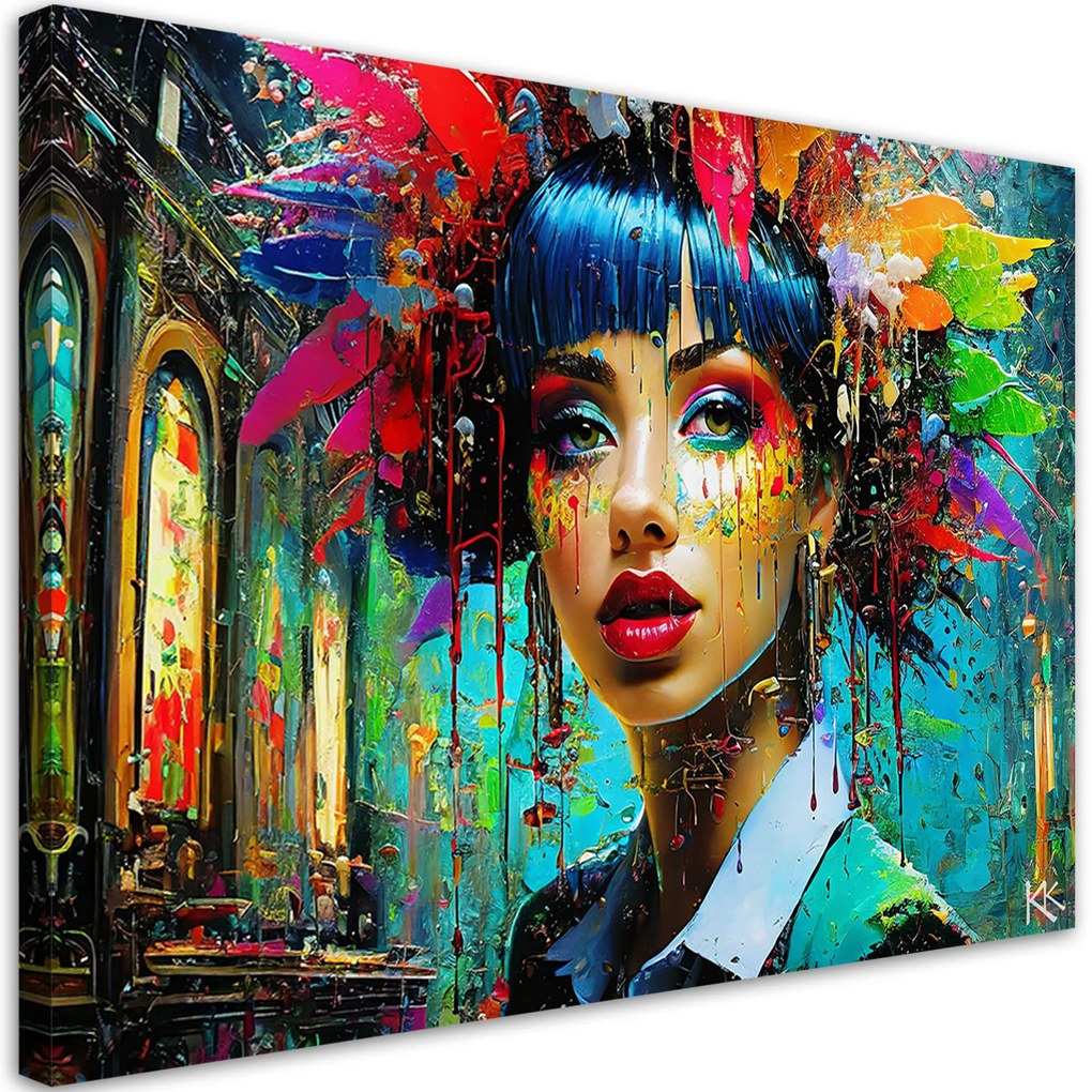 Gario Vászonkép Absztrakt színes nő Méret: 120 x 80 cm