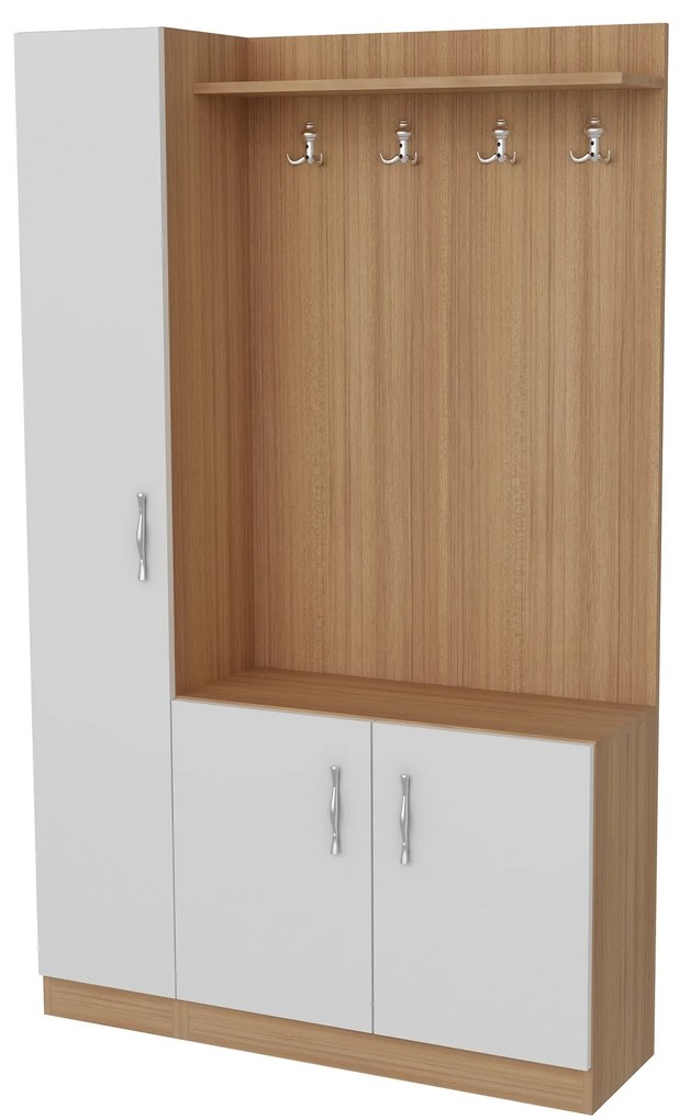 Előszobafal Naturel - Teak, White