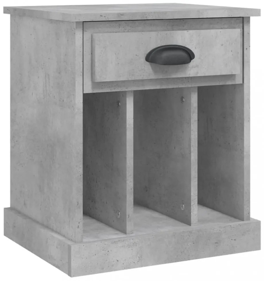 2 db betonszürke éjjeliszekrény 43x36x50 cm