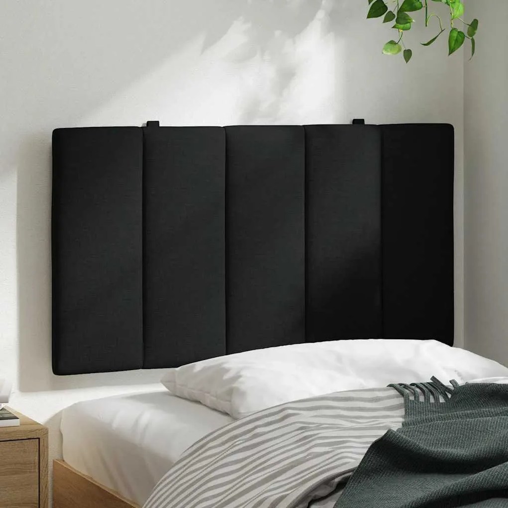 fekete szövet fejtámla párna 80 cm