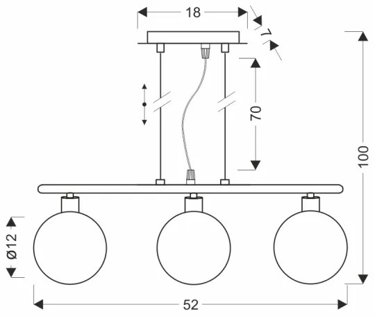 SOMUL kábelre függesztett csillár 3xG9/20W/230V füstös fekete