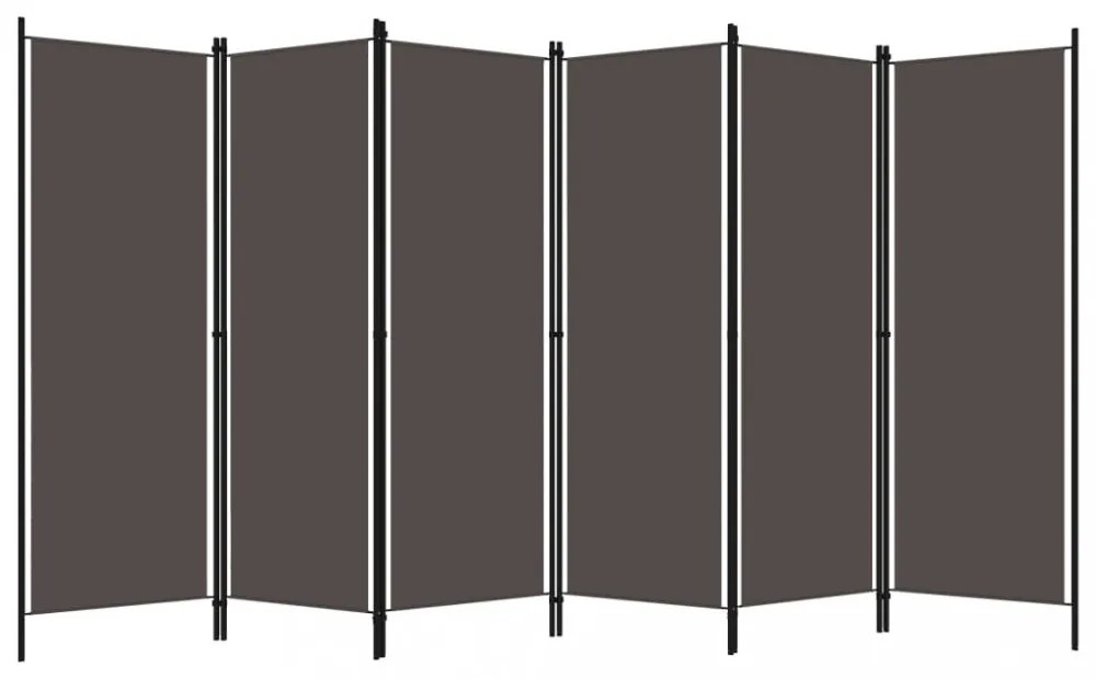 antracitszürke 6 paneles paraván 300 x 180 cm