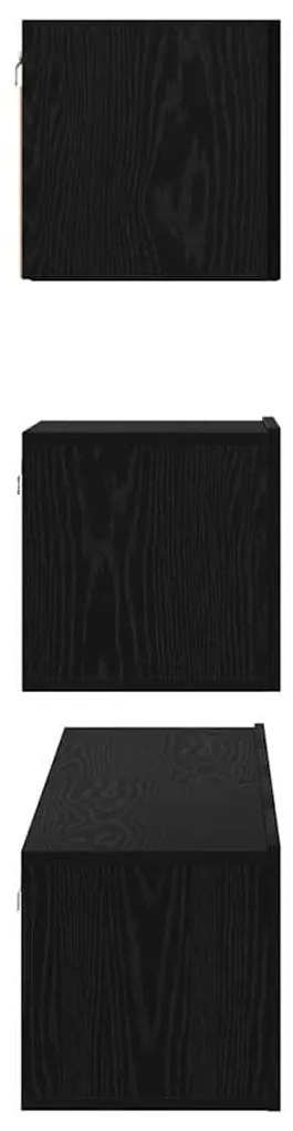 Fali TV Szekrény 4 pcs Musta tammi 80 x 30 x 30.5 cm Faanyag