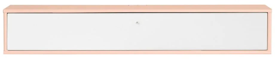 Fehér-világos rózsaszín TV-állvány 133x22x32,5 cm Mistral – Hammel Furniture