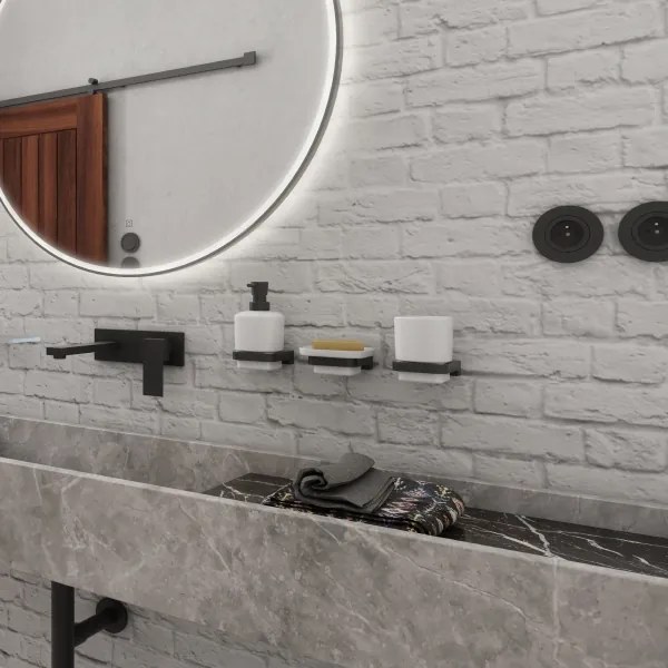 NIMCO MAC 2905831K-T-90-Fali szappanadagoló és fogkefe állvány MAYA 320 mm