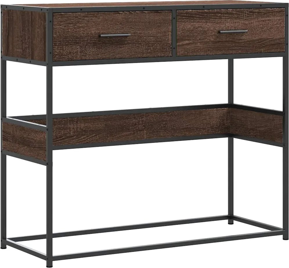 vidaXL barna tölgyszínű szerelt fa tálalóasztal 90x35x80 cm