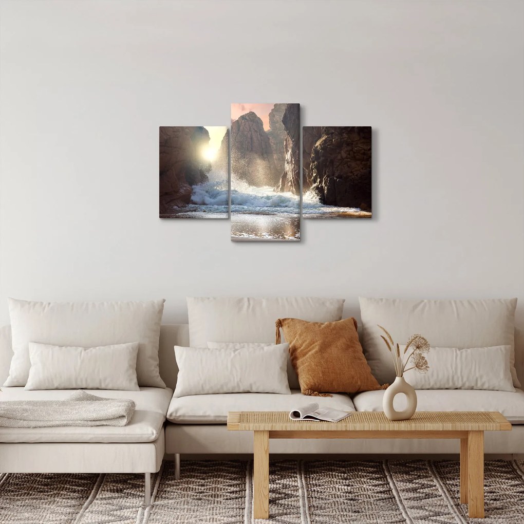 Kép - Az óceán sziklái és hullámai (90x60 cm)