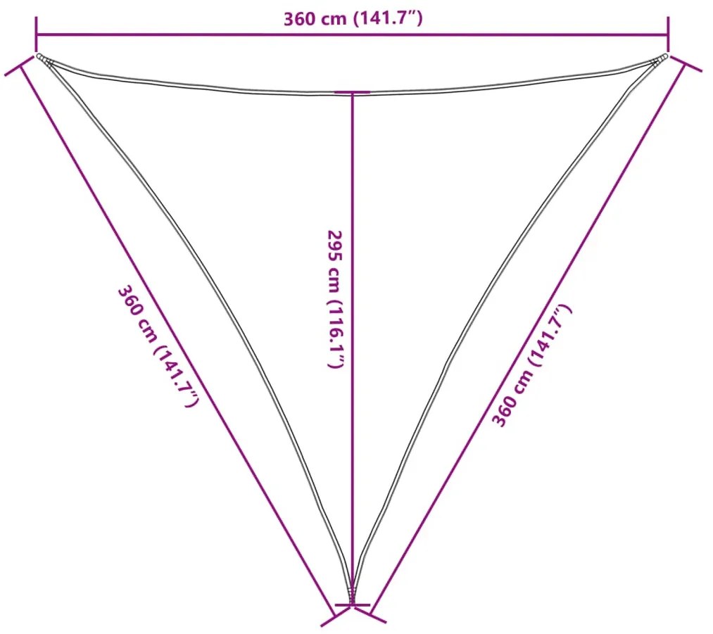 krémszínű oxford szövet napvitorla 3,6 x 3,6 x 3,6 m