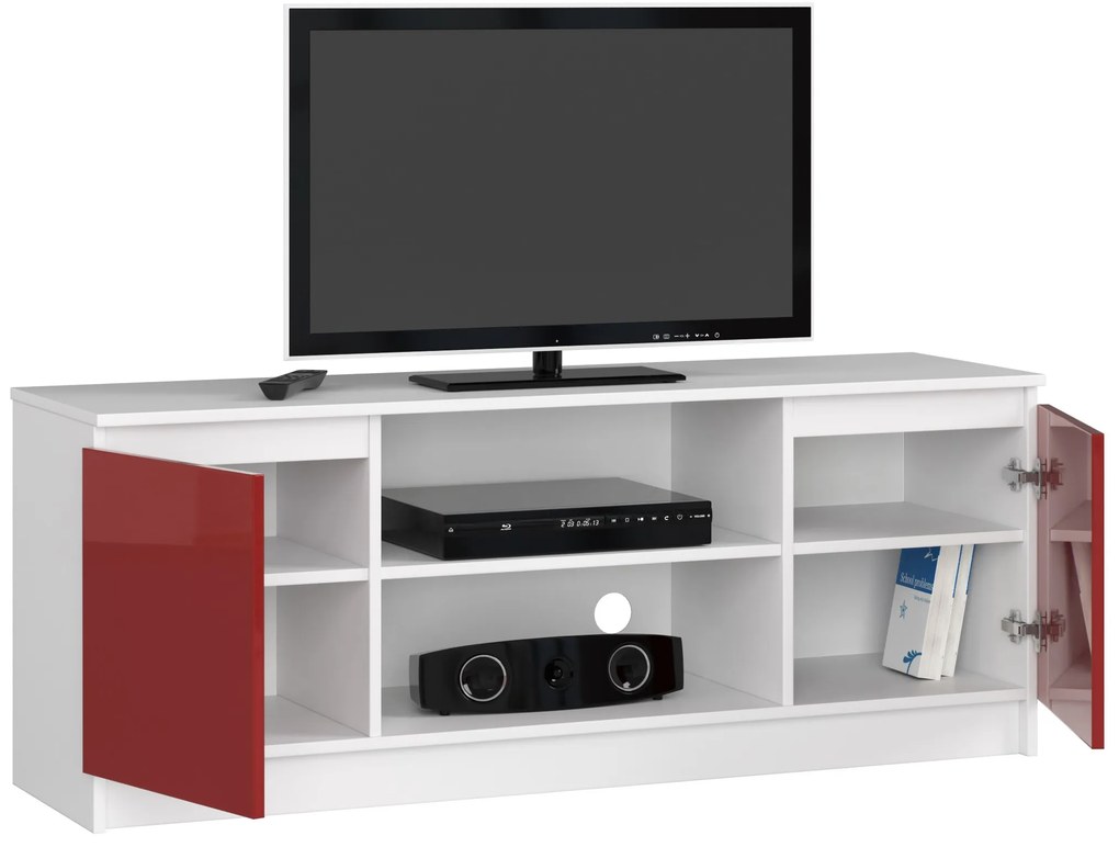 TV asztal Dariel  (fehér + fényes piros). 1069771