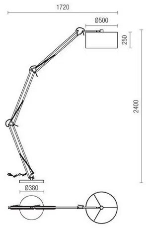Redo 02-385 - Állólámpa AZAR 1xE27/42W/230V fehér/króm