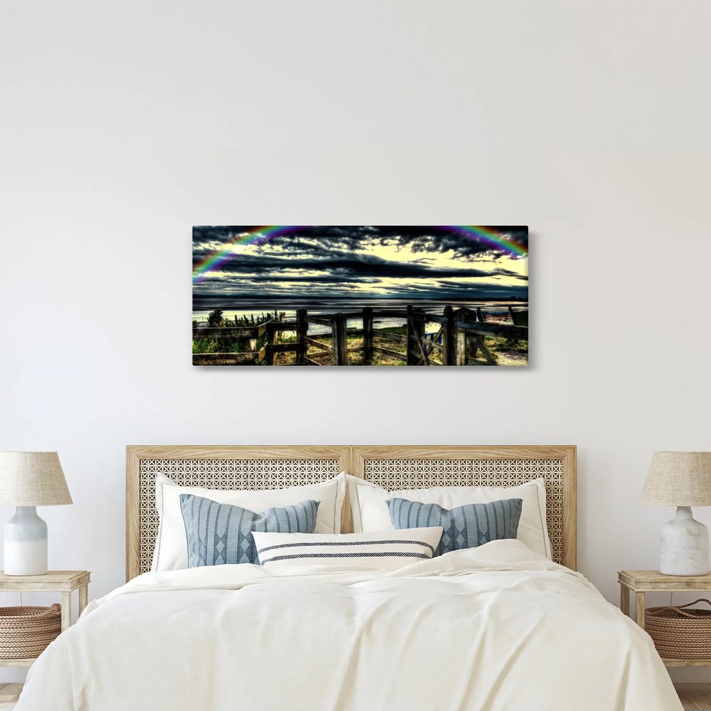 Szivárvány a tenger felett képe (120x50 cm)