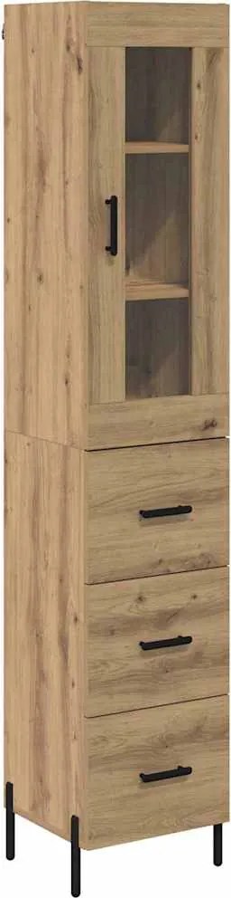 vidaXL Magasfiú fiókkal Artisan tölgy 34,5 x 34 x 180 cm Faanyag