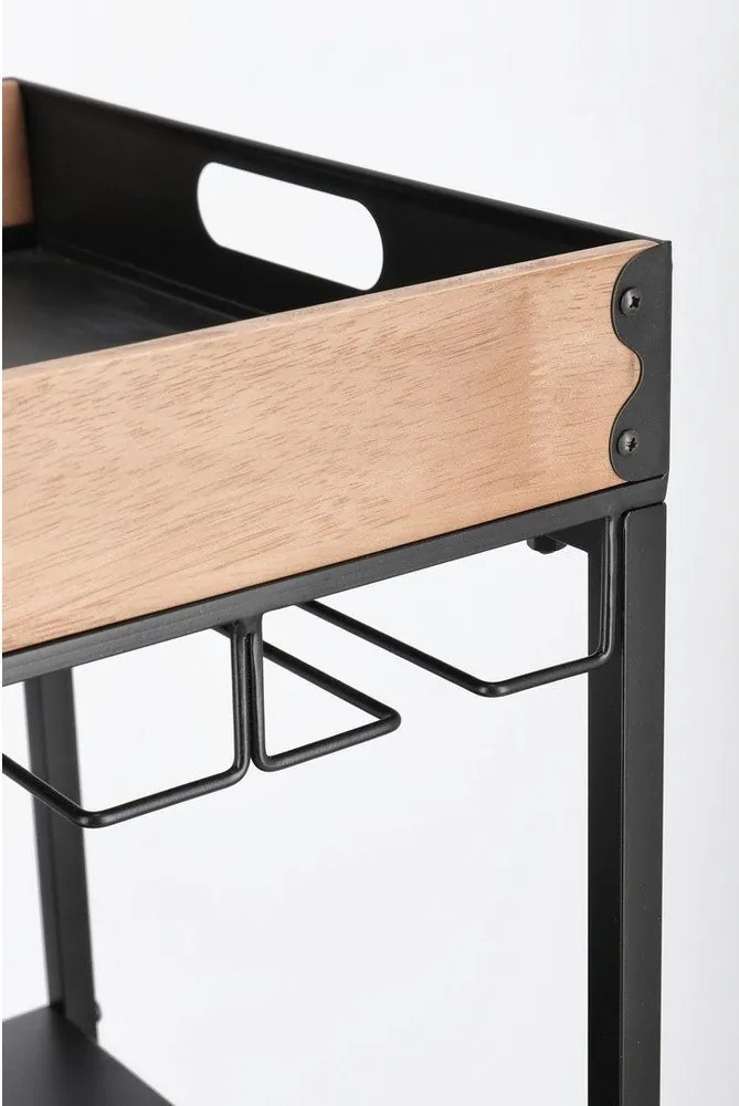 Fekete fém bortartó szekrény palackok száma 15, 48,5x84,5x34 cm Isaac – Yes Everyday