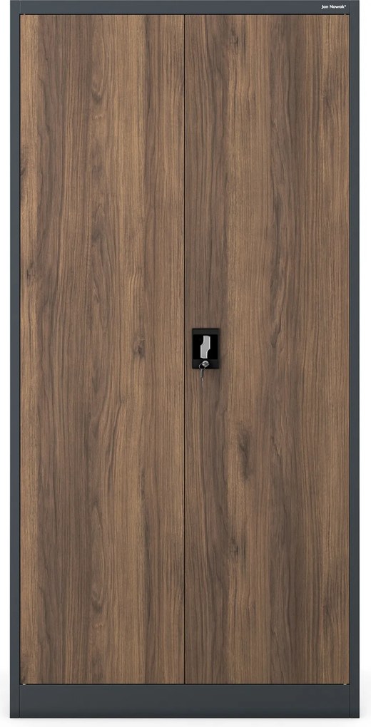 Többfunkciós fém szekrény, antracit / dió, 900x1850x450 mm: DAWID Eco Design