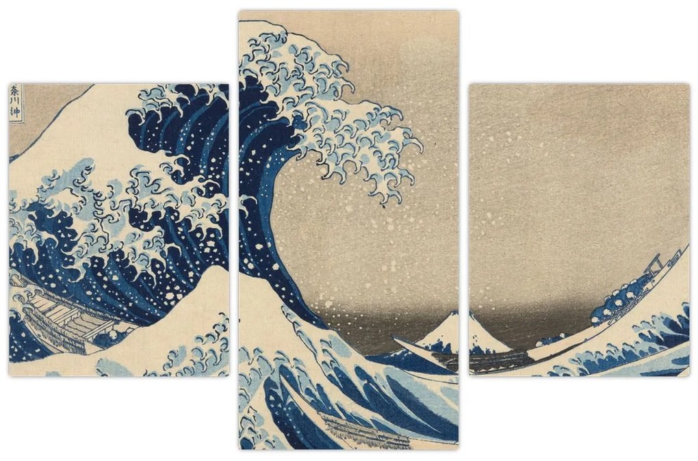 Kép - Katsushika Hokusai, Under the Wave off Kanagawa, reprodukciók (90x60 cm)