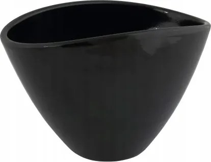 Virágtartó fedő kerámia csónak fekete 18 x 13 cm
