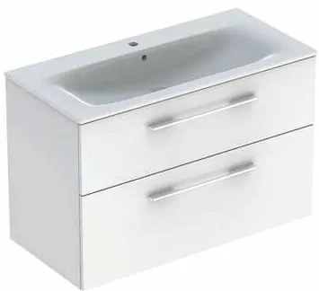 Geberit Selnova fürdőszobaszekrény mosdóval 100x50,2x65,2 cm fehér fényes 501.244.00.1